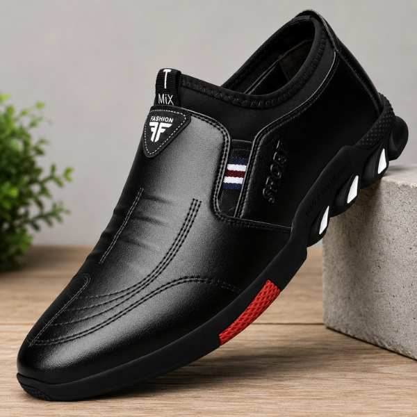 Buty męskie wsuwane w kolorze czarnym