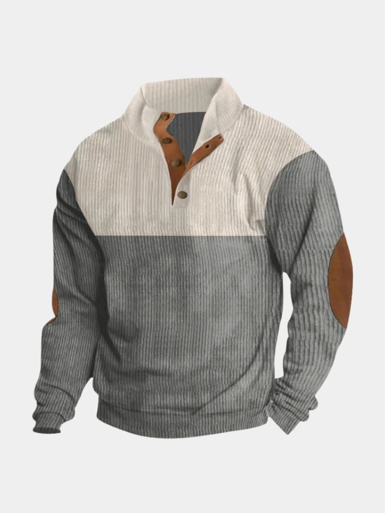 Sweter męski sztruksowy w kolorze szarym