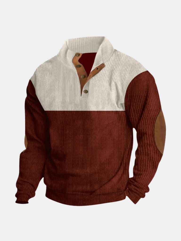 Sweter męski sztruksowy w kolorze bordowym