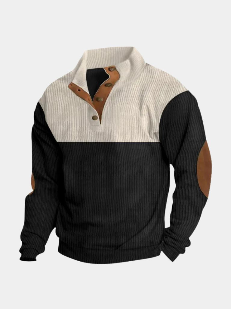 Sweter męski sztruksowy w kolorze czarnym