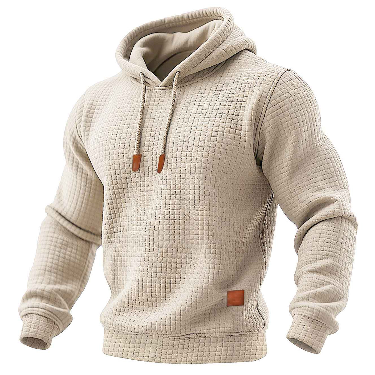 Bluza męska z kapturem w kolorze beżowym